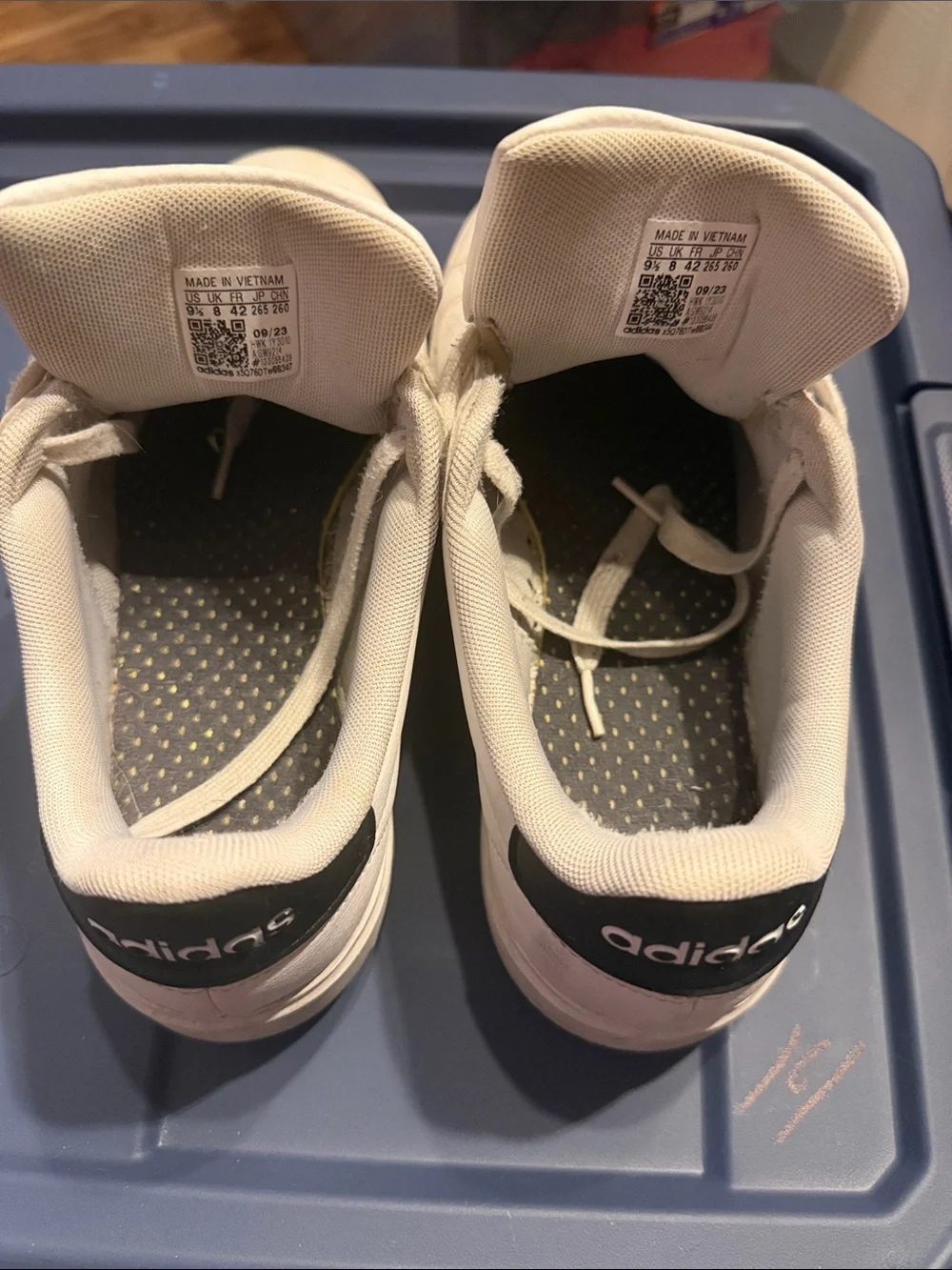adidas White Sneakers with Black Stripes